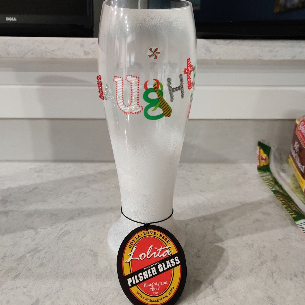 Lolita Pilsner Naughty and Nice Glass